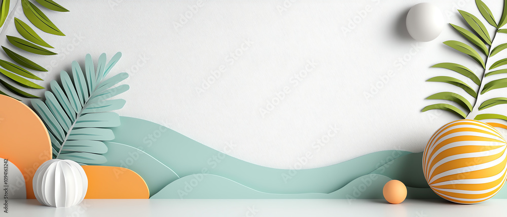Poster artistic display of organic forms and colors modern space visual artwork minimalist environment crea