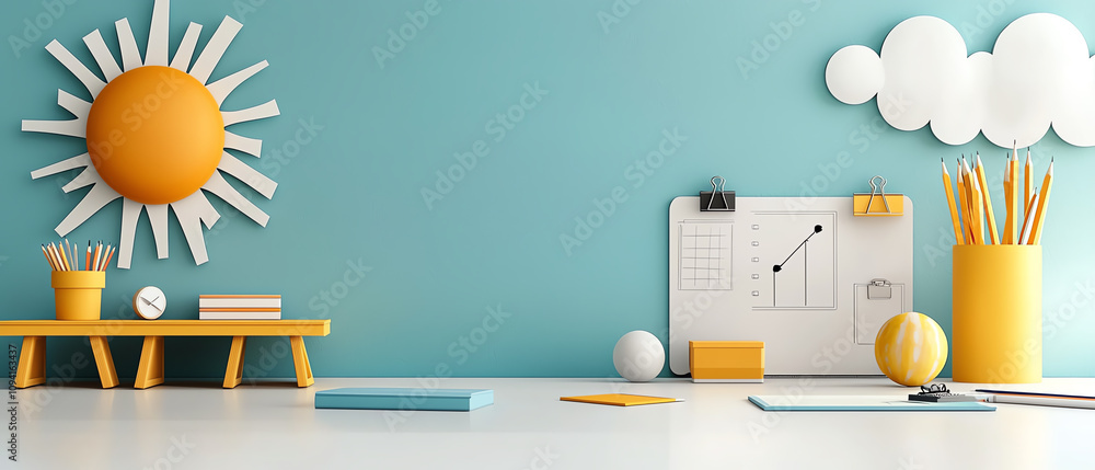Poster creativity in action a bright classroom space for learning and play featuring resonant colors and so