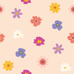 Seamless pattern with floral, vector decorative, flowers seamless pattern wrapping, paper, fabric, wallpaper background for your design	