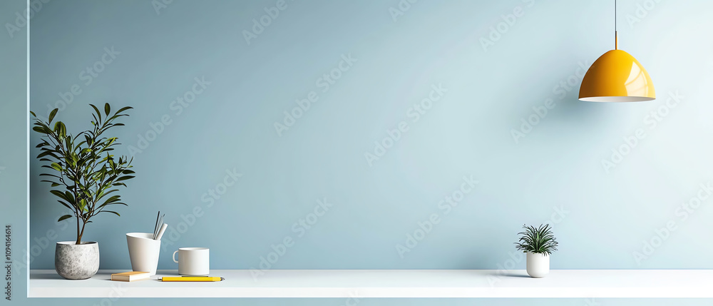 Poster creating a harmonious space voice of nature and sound in minimalist home design illumination calm en