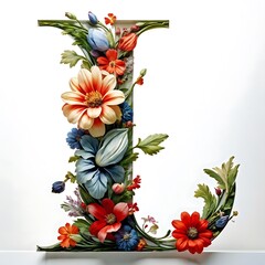 Floral Letter L, a Colorful Composition
