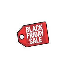 A vector style icon of a red discount tag with the text 