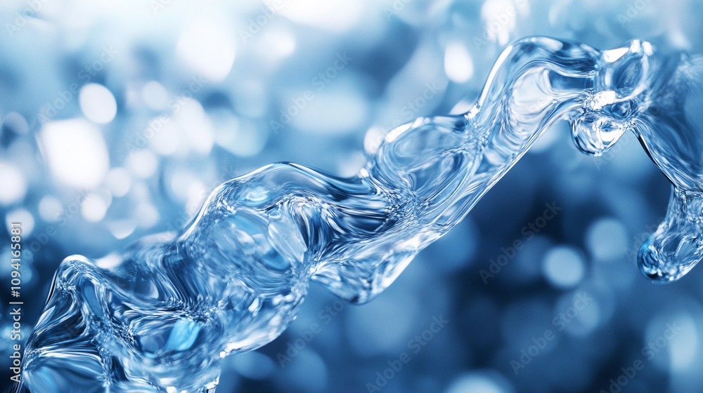 Aufkleber captivating movement of water creating dynamic shapes in clear blue tones