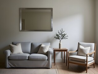 Mirror mockup. Interior mockup with house background. Modern interior design. Best room decorating ideas