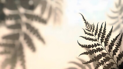 Obraz premium Tropical Tranquility Subtle Fern Imprints on a Warm, Soft Background