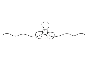 Linear background of fan. Continuous one line drawing of wind turbine fan. Vector illustration