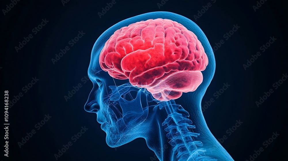 Poster colorful 3d rendering of the human brain s intricate anatomy highlighting the cerebral cortex lobes 