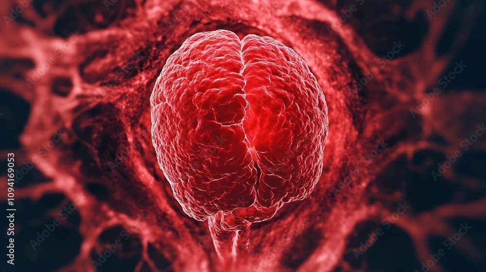 Poster vibrant cerebral abstract with intricate neural network patterns closeup digital of complex futurist