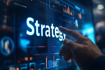 Fototapeta premium Digital Strategy Interface - Touchscreen Planning