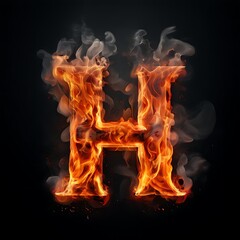 Fiery Letter H: A Blazing Alphabet