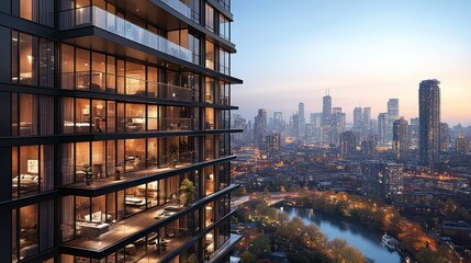 Obraz premium Cityscape View from a Skyscraper