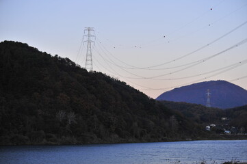 sunset in the mountains
