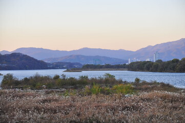sunrise over the lake