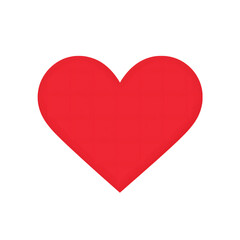 Transparent large red heart icon, isolated on a white background.