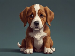 cute puppy cartoon character.