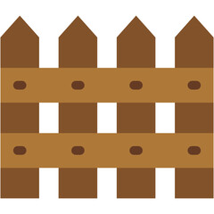 Vector Icon Fence, Wooden, Safety, Picket Fence, Security, Protection