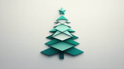 Fototapeta premium Geometric Christmas tree with layered diamond shapes