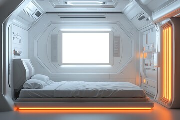 Mock up concept. Poster frame in room interior. 3d Illustration.