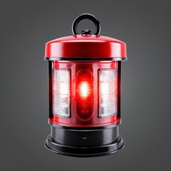 red emergency light isolated