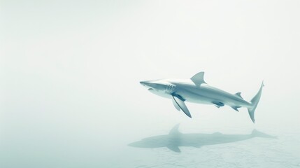 Obraz premium Shark Swimming in Clear Water.