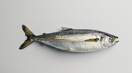 Naklejka premium Fresh Pacific Mackerel on White Background