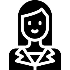 Vector Icon Manager, Professions And Jobs, Project, Woman, Brown Hair