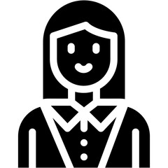 Vector Icon Manager, Professions And Jobs, Project, Woman, Brown Hair