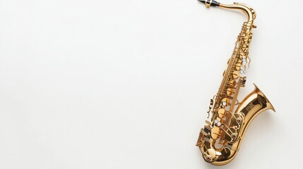 Saxophone isolated on a white background. Golden Saxophone