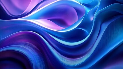 Obraz premium Abstract Digital Art Background with Blue and Purple Waves and Smooth Textures for Modern Business Presentation