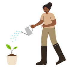 Gardening Greenery Infographic Woman Water Plants