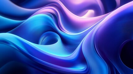 Obraz premium Abstract Digital Art Background with Vibrant Blue and Purple Waves and Smooth Textures for Modern Business