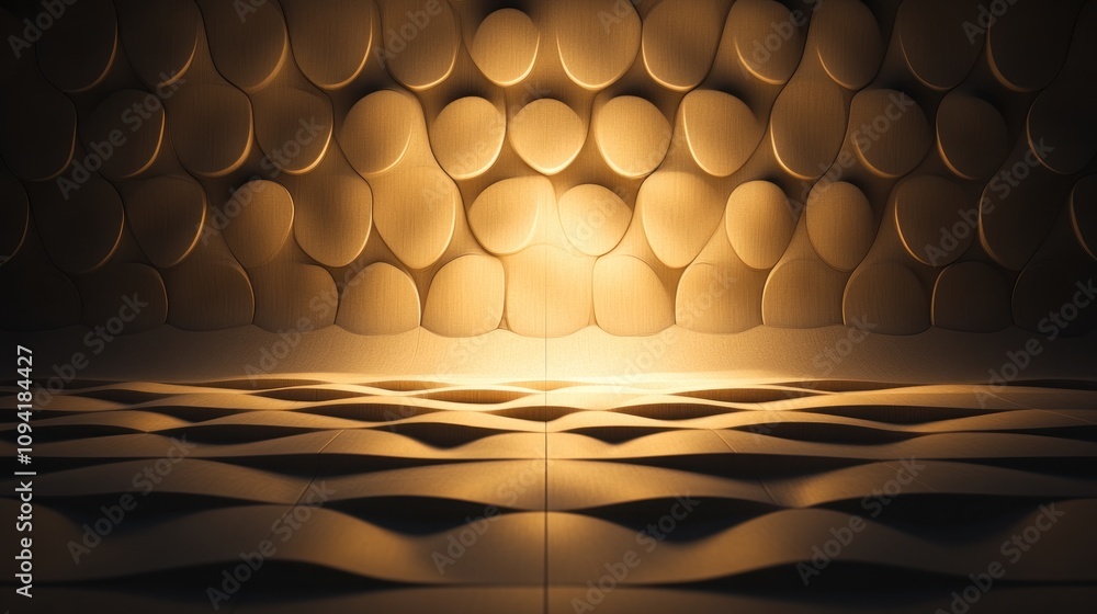 Poster abstract background with a light spot in the middle and a textured pattern wall.