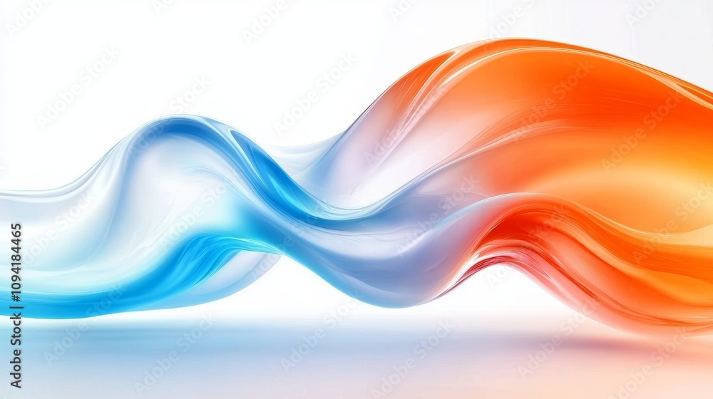 Poster abstract colorful gradient fluid waves 3d digital background render