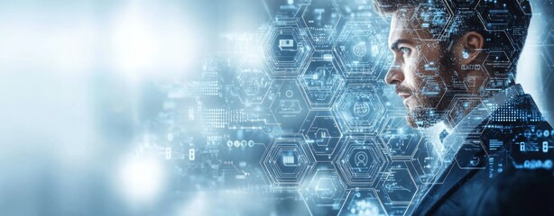 Futuristic Computer Programmer in Cybernetic Environment with Global Network and Data Technology