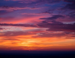 A captivating sunset creates a dramatic and awe-inspiring scene