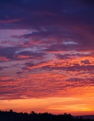 A romantic sunset evokes feelings of love and passion