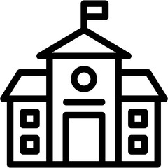 Vector Icon School, College, Education, High School, School Building