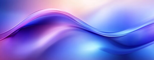 Fototapeta premium Vibrant Abstract Neon Wave Background with Flowing Curves and Glossy Textures in Blue and Purple