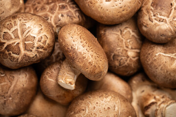 Heap Fresh Shiitake Mushrooms.