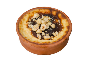 Sutlac is a type of Turkish dessert, unique to Turkish cuisine, served on an isolated white...