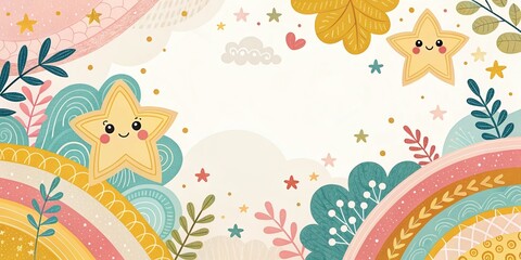 cute beautiful cartoon light gold background