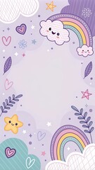 cute beautiful cartoon light purple background