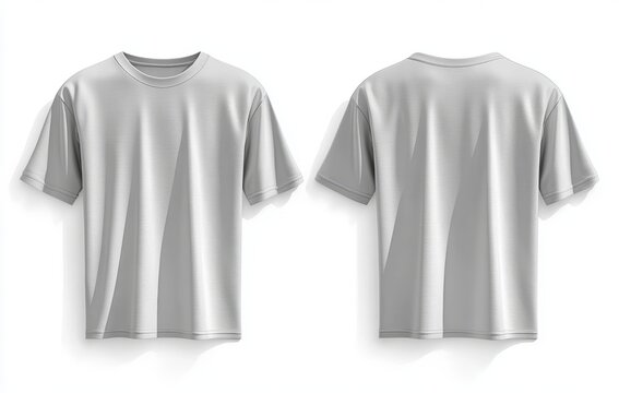 White T-shirt Mockup Plain Oversize Casual Short Sleeve Front and Back View