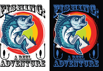 Print Fishing: A reel adventure t shirt design and graphics