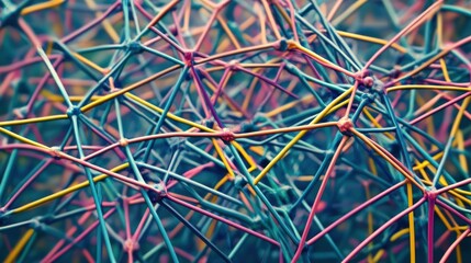 A network of interconnected nodes and lines forming a web, Illustrating the interconnectedness of individuals in a community, minimalist composition