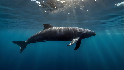 Naklejka premium A False Killer Whale (Pseudorca crassidens) swimming gracefully underwater ai