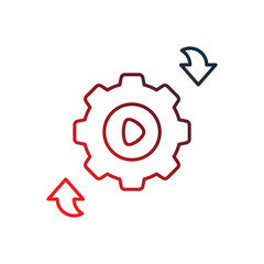 automation gradient icon with white background vector stock illustration