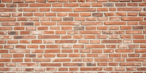 Naklejka premium Rustic red brick wall with rough texture and weathered surface, urban