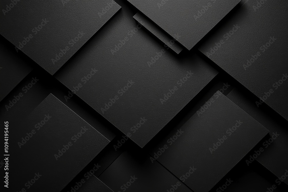 Poster abstract black geometric background with overlapping rectangles and stripes in minimal modern style