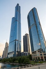 Fototapeta premium Tallest Residential Office Building - Modern Skyscraper Architecture